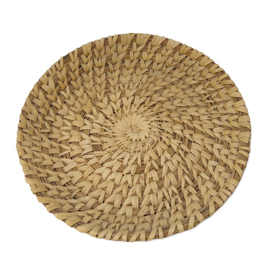 Tohono O'odham Papago  Woven Grass Basket Tray 7.5" Decor